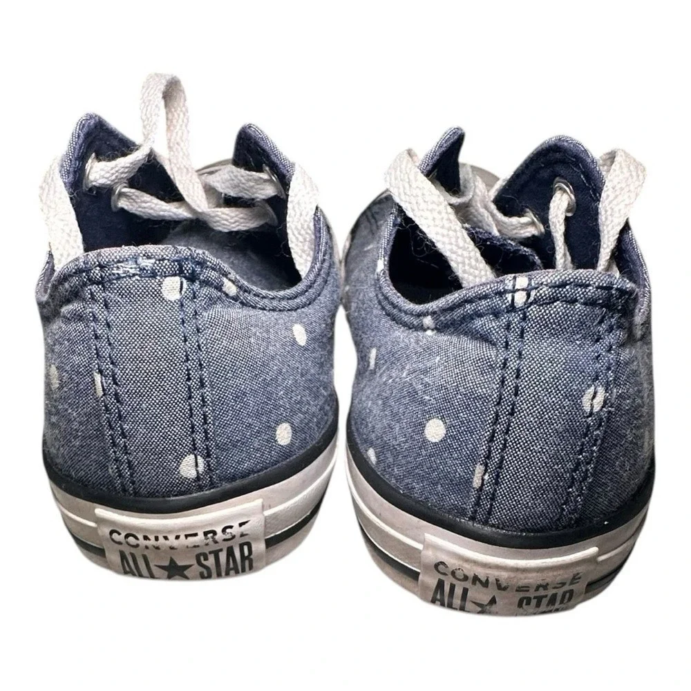 Converse Chuck Taylor All Star Denim Polka Dot Sneakers Womens 4 Youth 3.5 Blue